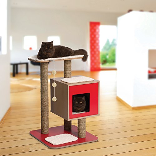 Vesper V-Base Cat Furniture, Red