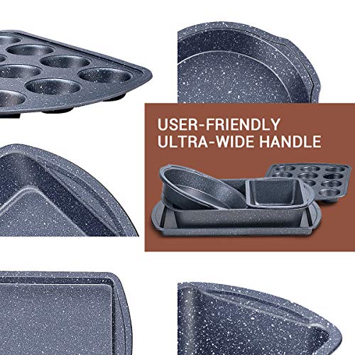 CUSIBOX Nonstick Bakeware Set, 6-Pieces Set, Stylish and versatile Bakeware Set, Black - Thumbnail 2