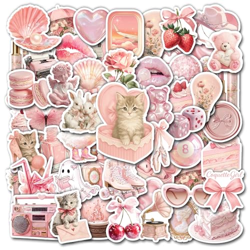 HIZILY Coquette Stickers Cute Pink Aesthetic Stickers