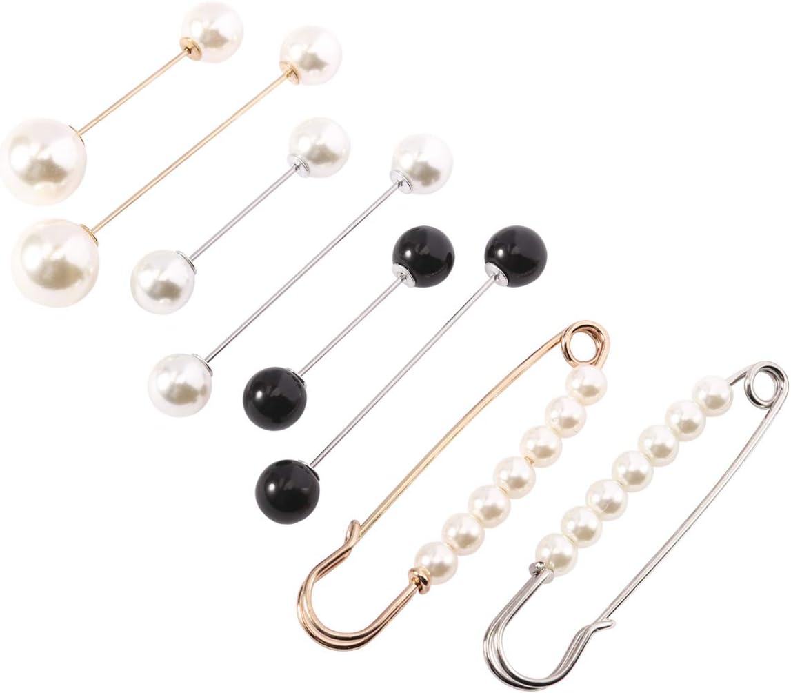 Forise Faux Pearl Brooches Safety Pins Women Girls Clothing Decoration
