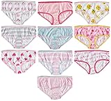 Trimfit Girls' 100% Cotton Tagless Colorful Briefs 10-Pack, L (10-12)