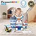 PicassoTiles 3-in-1 Theme Set School Hospital Police Station Magnet Self Adhesive Backing Stick-On Sheet Combo w/Car Magnet Building Block Playset STEM Learning Construction Brain Development Kit