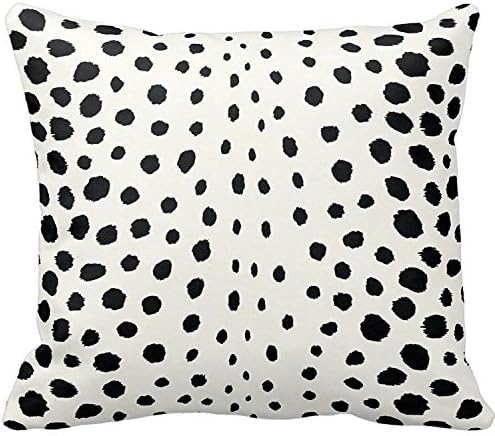 Cushion Cover Pillowcase Decor Square Zippered 20x20 inch Chic Black White Cheetah Print Throw Pillow Case Decorative Accent