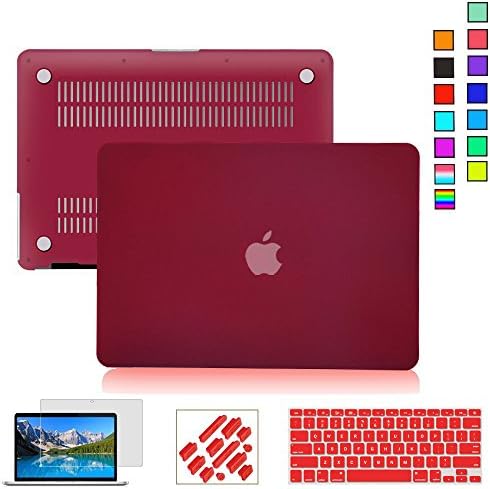 RYGOU 4 in 1 Macbook Air 11" Matte Hard Case with Keyboard Cover Screenguard and Anti-dust Plug for Model:A1370 and A1465