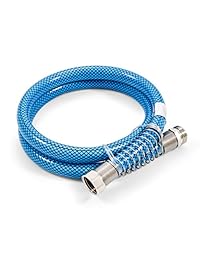 Camco 22813   Manguera de agua potable premium de 3.9 ft, sin plomo y sin BPA, diseño antitorceduras, Azul