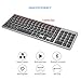 Bluetooth Keyboard, Jelly Comb Rechargeable Slim BT Wireless Keyboard with Number Pad Full Size Design for Laptop Desktop PC Tablet, Windows iOS Android-Gray