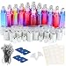 Essential Oil Roller Bottles, ESARORA 24 Pack 10ml Gradient Color Roller Bottles with Stainless Steel Roller Balls and Silver hanging Lids (3 Dropper,2 Funnel,6 Extra Roller Balls,30 labels,2 Opener)