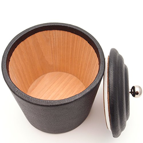 Soft Leather Pipe Tobacco Jar - Authentic Full Grade Cow Leather - Black