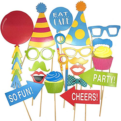 HESHIFENG. party & accessories Angebrachte Geburtstag Foto Requisiten,NO DIY Geburtstagsparty Photo Booth Props (38pcs Geburtstag)