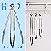 Kitchen Tongs,Ruigo Non Stick Stainless Steel Silicone Tongs, Set of 3-7,9,12 inch,High Heat Resistant Locking Thongs with Rubber Tipped Tongs for Cooking Barbecue Grilling (Black)