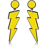 80s Neon Earrings Exaggerated Party Women Lightning Bolt Drop Dangle Earrings for 80's Party Halloween Jewelry Gift