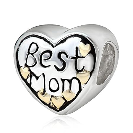 Soulbead Abalorio chapado oro texto Best Love plata de ley forma de