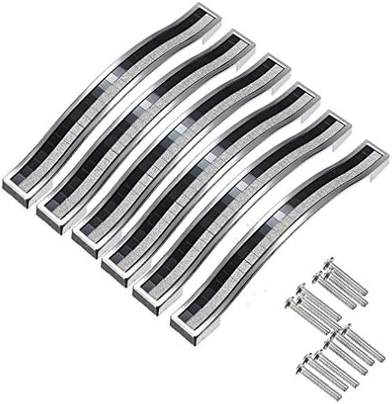 Knobs, KAMIER 6pcs Modern Europe Style Grind Arenaceous Rhinestone Crystal Cabinet Drawer Door Pull Handles-Black,160mm
