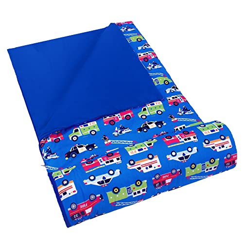 Wildkin Kids Sleeping Bags for Boys and Girls, Measures 57 x 30 x 1.5 Inches, Cotton Blend Materials Sleeping Bag for Kids, Ideal Size for Parties, Camping & Overnight Travel (Heroes)