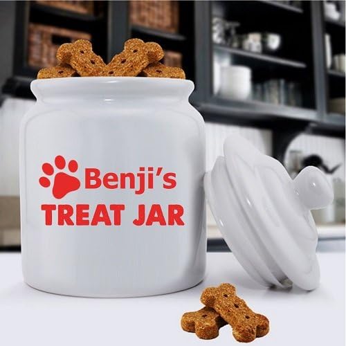 Tower Trading Company GC1229 Personalized Colorful Classic Dog Treat Jar44; 4 Designs &amp; 9 Colors