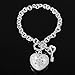 GCIYAEN Women Men Fashion Jewelry 925 Sterling Silver Plated Chain Heart & Key Pendant Charm Bracelet