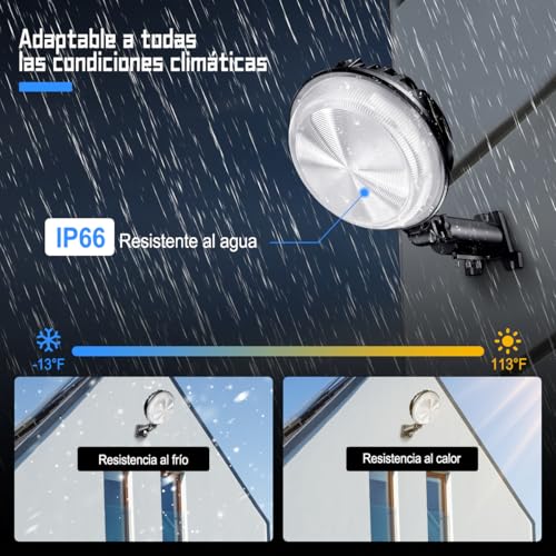 Lámpara LED Exterior de 150W, Reflector LED Exterior de 20000 LM con ángulo Ajustable de 150 °, Luz de Calle de 6500 K, Resistente Al agua IP66 para Garaje, Patios, Granjas, Tiendas (1)