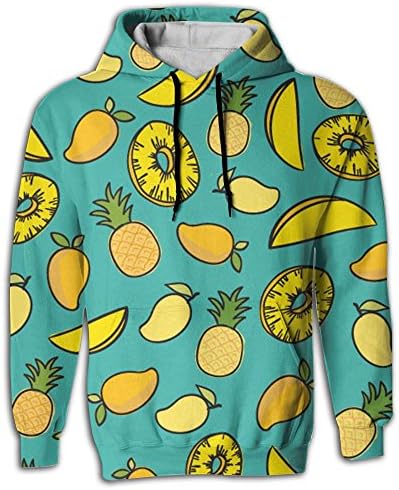 BINGGOO Pinapples Fruits Men's Novelty Hoodie Kangaroo Pocket Tunic