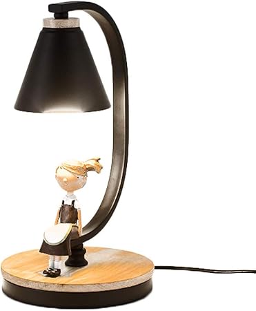 Zgyqgoo Lampe Table Chevet Petite Fille Lampe Bureau Minimaliste Et Base En Bois Massif Lampe Chevet Pour Chambre A Coucher Salon Table A Manger Bureau Couleur Noir Amazon Fr Cuisine Maison