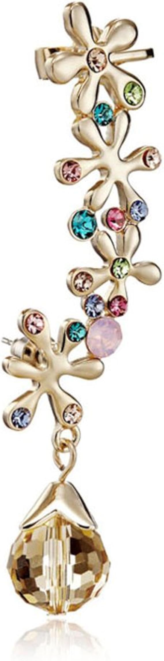 Amazon E1 ｃｚダイヤ 綺麗な雪の結晶形のイヤーカフが登場 お洒落 イヤーカフ ピアス レディースアクセサリー カラー イヤリング 通販