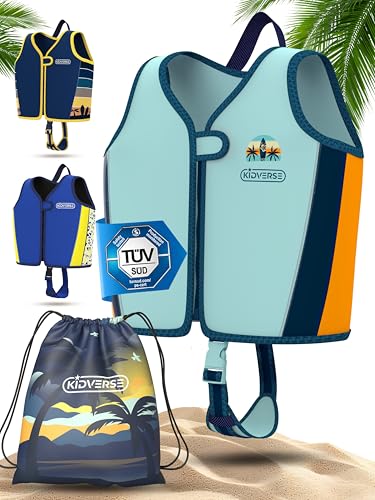 KIDVERSE Schwimmweste Kinder 2-3 Jahre - TÜV geprüfte Schwimmhilfe mit Bauchumfang bis 56cm - Schwimmhilfe Kinder 2-3 Jahre - Kinderschwimmweste zum S
