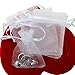 Akstore 100Pcs 2.7x3.5 inch Sheer Drawstring Organza Jewelry Pouches Wedding Party Christmas Favor Gift Bags (White)
