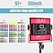 GVM 480 LED Video Panel Light Dimmable Bi-Color Camera Light in Metal Housing with Digital Readout for Studio, Youtube Outdoor Video Photography Lighting Kit 2300K~6800K, CRI97+ TLCI97 +