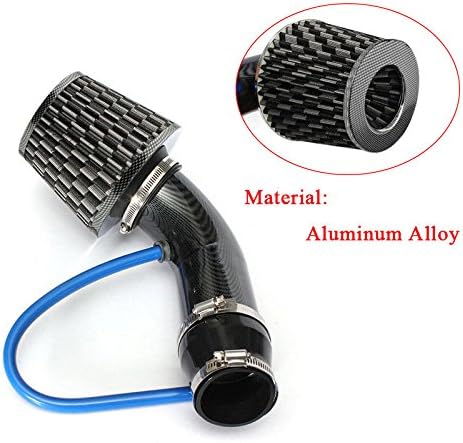 3" Carbon Fiber Aluminum Alloy Pipe Turbo Piping Cold Air Intake System Filter