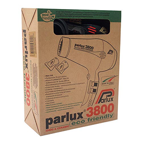 Parlux PAR4014 Professional 3800 Ionic and Ceramic Hair Dryer, Black, 2100 Watt