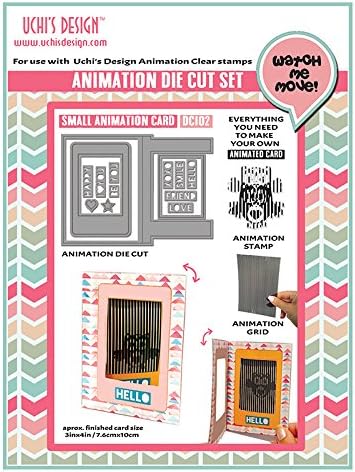 Uchi's Design Animation Card Craft Die + Stamp + Grid Set - Owl Card (3x4")
