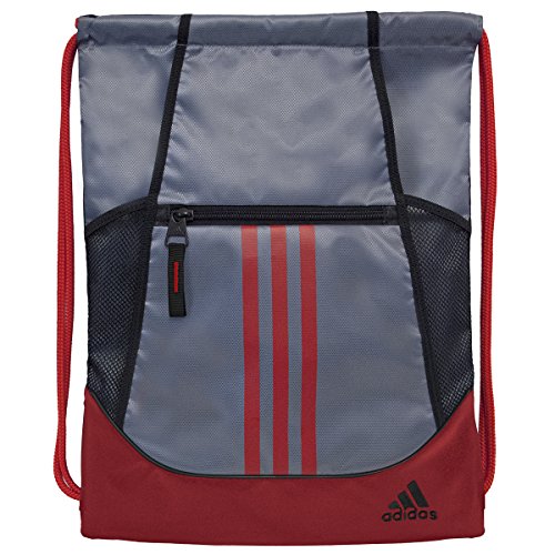 adidas Alliance II Sackpack, Grey/Scarlet, One Size