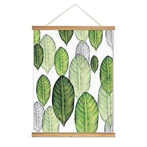 Hanging Poster NO Magnetic Wooden Framed, Colorful Leaves Fulfilled Home Wall Canvas Prints Decoration Ready to Hang - 18"x24" inches