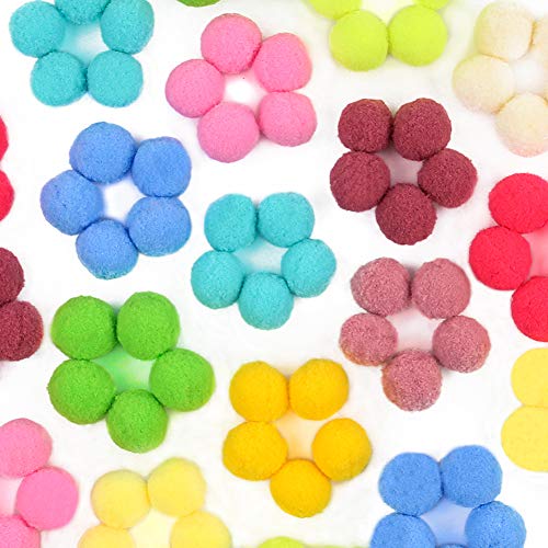 DomeStar Pom Poms, 300 PCS 1 Inch Pompom Balls Colorful Pom Pom Balls Puff Balls Craft Pompoms for DIY Creative Crafts Decorations