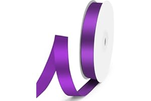 Quhora 5/8" x 50 Yards Satin Ribbon - Purple Silk Ribbon with Spool - Ideal for Gift Wrapping, Floral Bouquets, Crafts, Wedding Party Decorations, Christmas and Sewing Projects