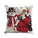 Sunshinehomely Clearance 4PC Christmas Santa Claus Snowmen Red Printed Pillowcase Happy Christmas Pillow Cases Linen Sofa Cushion Cover Home Decor (B)