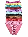 Peachy Panty Lingerie Women's 6 Pack Various Style Of Comfortable Satin Panties (X-Large, Rose Love)