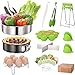 Instant Pot Accessories Set Compatible With 5, 6, 8 Quart Electric Pressure Cookers, Stainless Steel Steamer Basket, Non-Stick Springform Pan, Egg Rack Trivet, Silicone Egg Bites Mold, Mitts and More