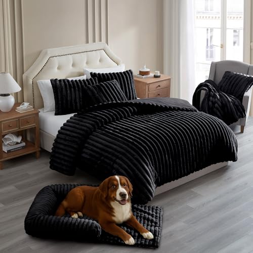 Riverbrook Home Everett Long Sofa-Style Pet Bed, Black, Large