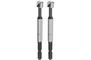 HARFINGTON 2pcs Forstner Drill Bits 10mm (13/32") Multi-Tooth Serrated Carbon Steel Wood Hinge Drill Bit with 1/4" Hex Shank 