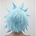 ANOGOL Hair Cap+ Short Blue Cosplay Wig for Men - Spiky Anime Cartoon Costume Party Wig - Funny, Crazy, Strange for Halloween and Christmas