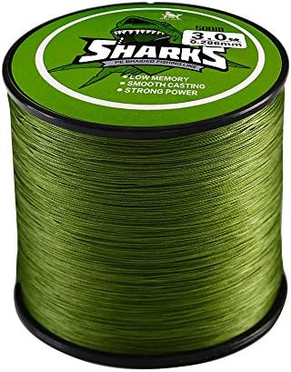 Handing 4 Strands Braided Fishing Line 500m/547yd 14-80lb Green for Surf Fishing, Bass Fishing Low Memory Braided Line Fishing Tackle