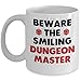 Awesome Dungeons and Dragons Mug - Beware The Smiling Dungeon Master Coffee & Teacup Ceramic Coffee MugTea Cup White, 11oz Sizes Two Sides