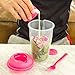 1 Portable Container Leak-Proof Vivid Color Salad Mix Shaker Bottle 32oz w/Dressing Cup & Fork for Lunch to Go/Compact & Travel Friendly