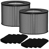 Ontheone True HEPA Filter Replacement Compatible with Filter Queen Defender 4000 7500 360 Air Cleaner Purifier, 2 High-efficiency True HEPA Filter with 8 Activated Carbon Pre-Filter