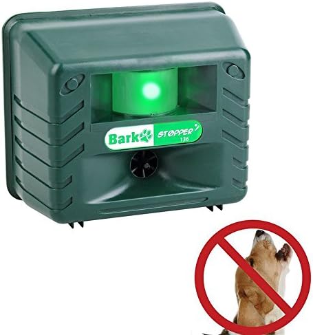 Seicosy Weatherproof Indoor/Outdoor Ultrasonic Animal Repeller&amp; Dog Bark Control,Gradually Stop Dog Barking, Bark Free Device