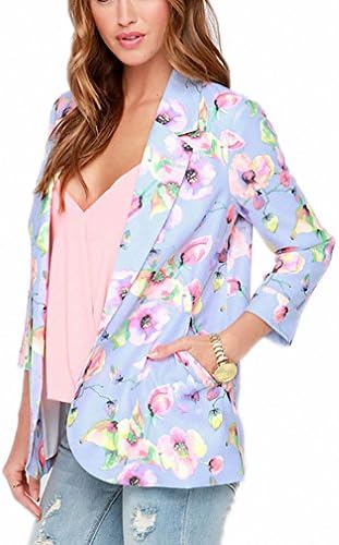 Miss Vivetta NEW New Fashion Floral Printed Women Slim Casual Basic Jacket Female Vintage Autumn Brief Overcoat Office Ladies