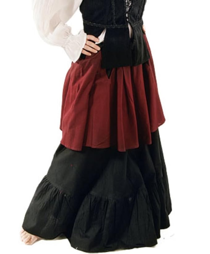 Bäres Marktrock - Damen Alina schwarz / bordeaux