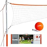 Franklin Sports Volleyball Set - Backyard Volleyball Net Set with Volleyball, Portable Net & Ground Stakes - Beach or Backyard Volleyball - Starter