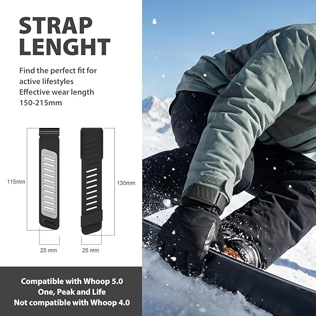 SLEEPHEAD® WHOOP SportFlex,Compatible with WHOOP 5.0,One and Peak – Waterproof, Sweatproof, Silicone Accessory for Health & Fitness,Wearable, Sleep