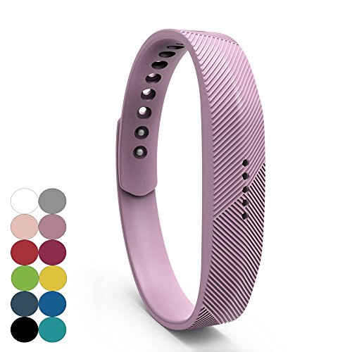 Feskio Fitbit Flex 2 Accessory Replacement Wristband,Classic Soft Silicone with Metal Clasp Buckle Wrist Strap Watch Band Holder Case Pouch for Fitbit Flex 2 Fitness Activity Tracker(Small/Large Size)